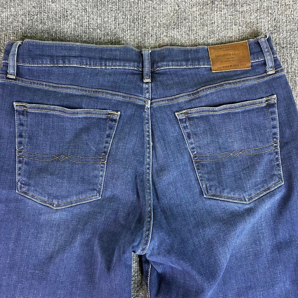 Lucky Brand 181 Relaxed Straight Jeans Mens 38x32 Blue Stretch Denim